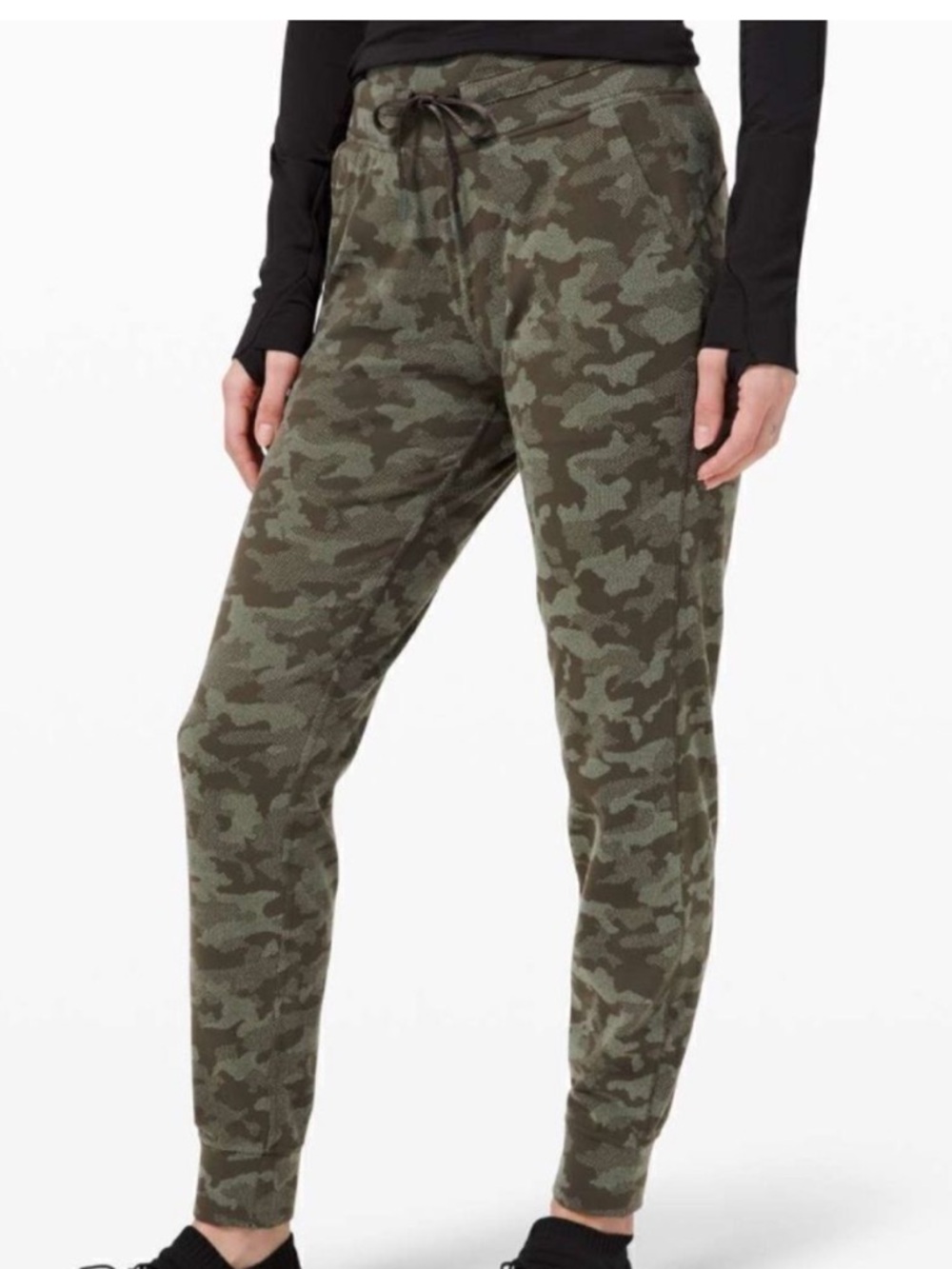 Ready to Rulu Jogger Camo Jacquard Black Lunar Olive Green Twill